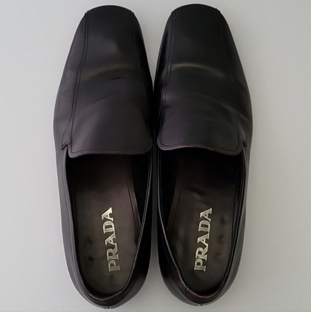 Prada Black Slip-On Loafers with Matte Finish